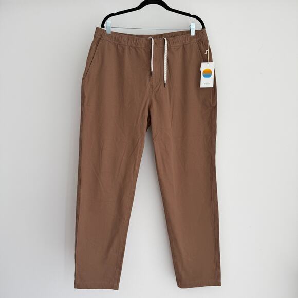 Vuori All Ways Elastic Waist Pant Mens XL Pecan Brown Cotton Twill Stretch NWT - Picture 1 of 14